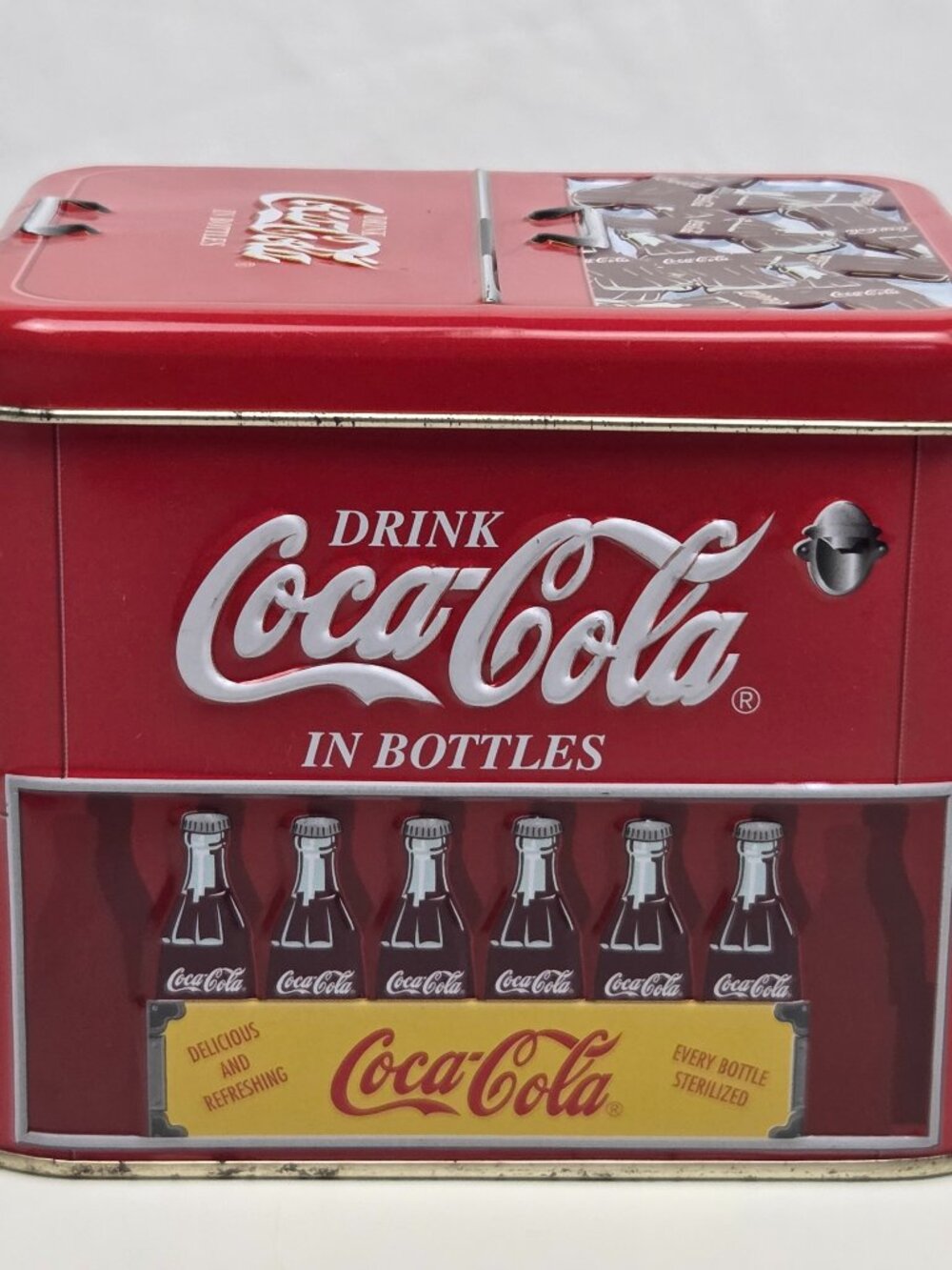 2000 Coca-Cola Brand Cooler Tin Drink Coca-Cola In Bottles Ice Cold